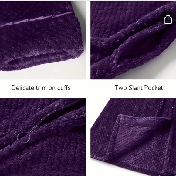 Navy blue bathrobe - Picture 3 of 5